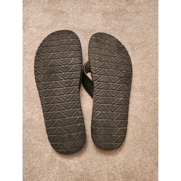 Reef Men\'s Black Leather Flip Flop Sandals Size 13 main image 6